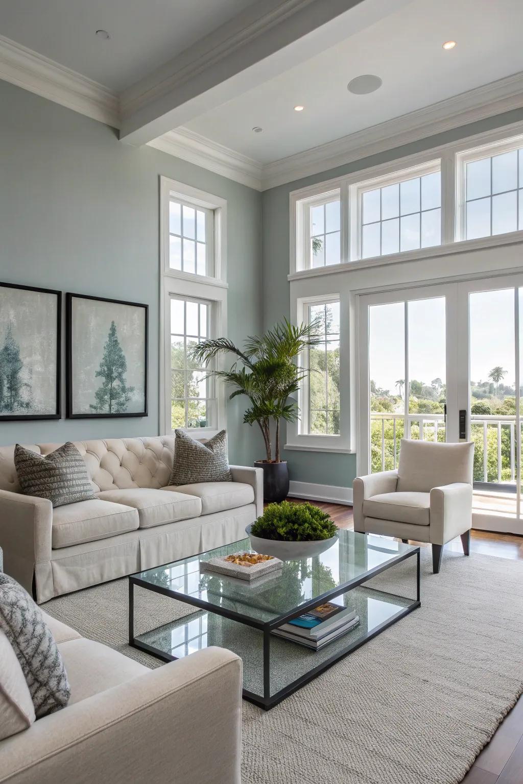 Contemporary decor in a California room heightens style.