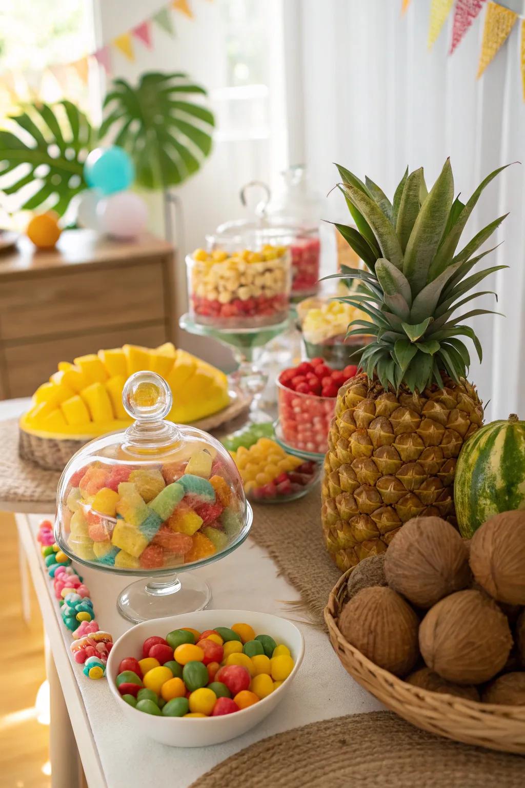 A sweets display to transport you to a tropical destination.