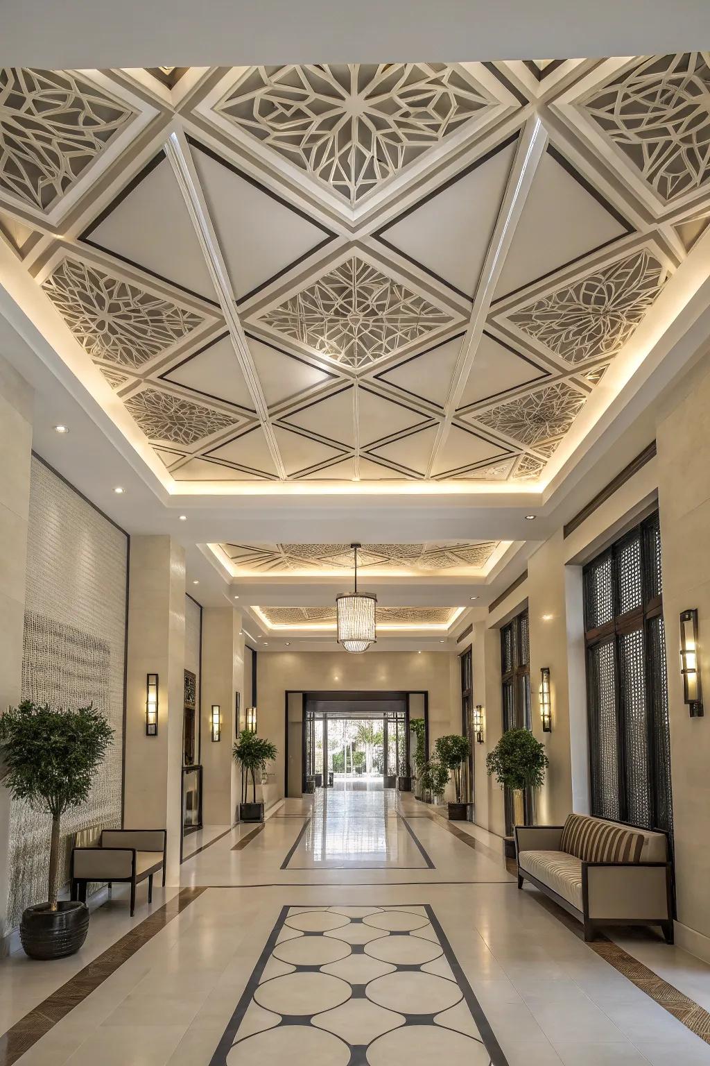 Symmetrical layouts provide a modern aesthetic to overhead designs.