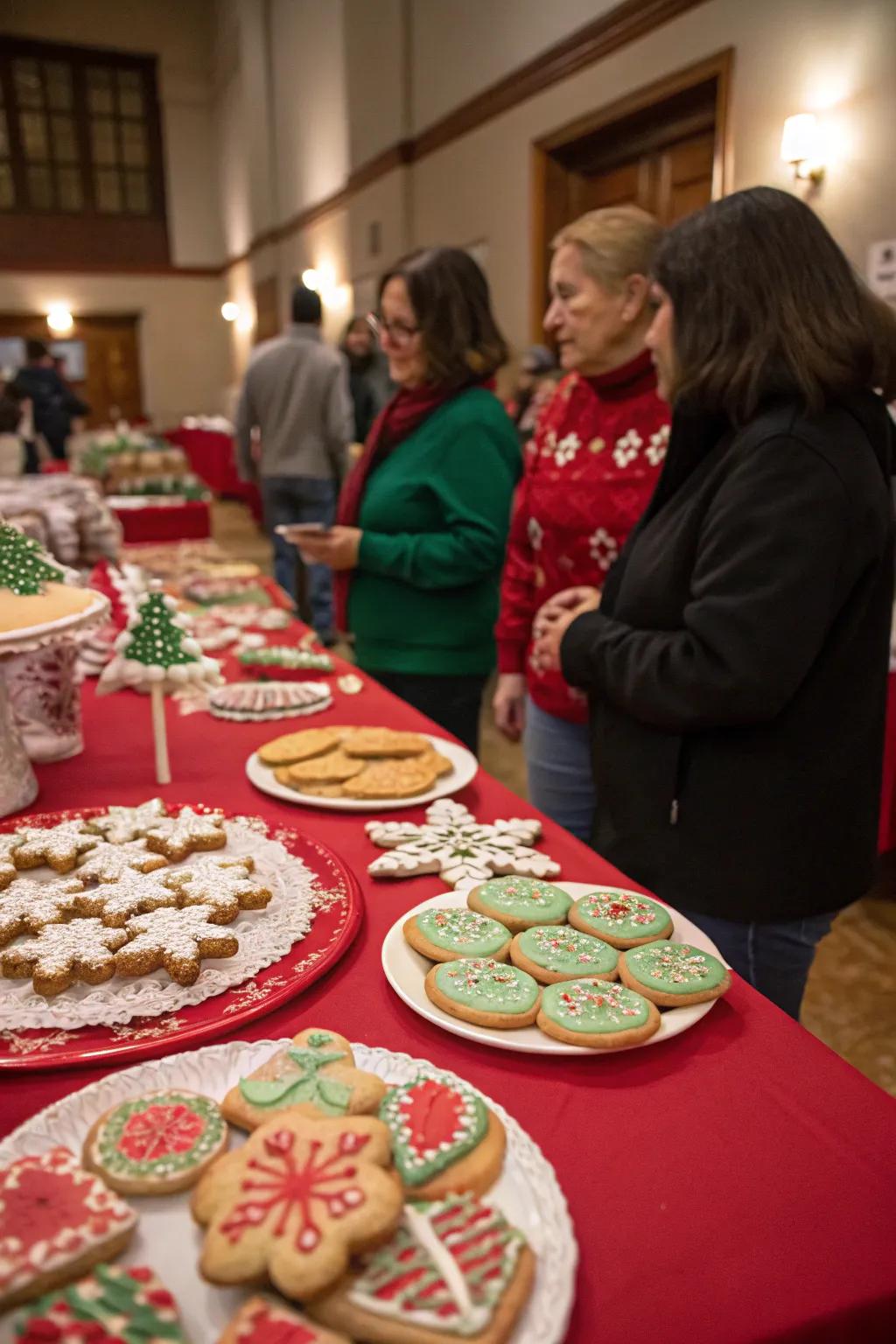 A dissemination of exquisitely adorned Yuletide biscuits primed for judgment.