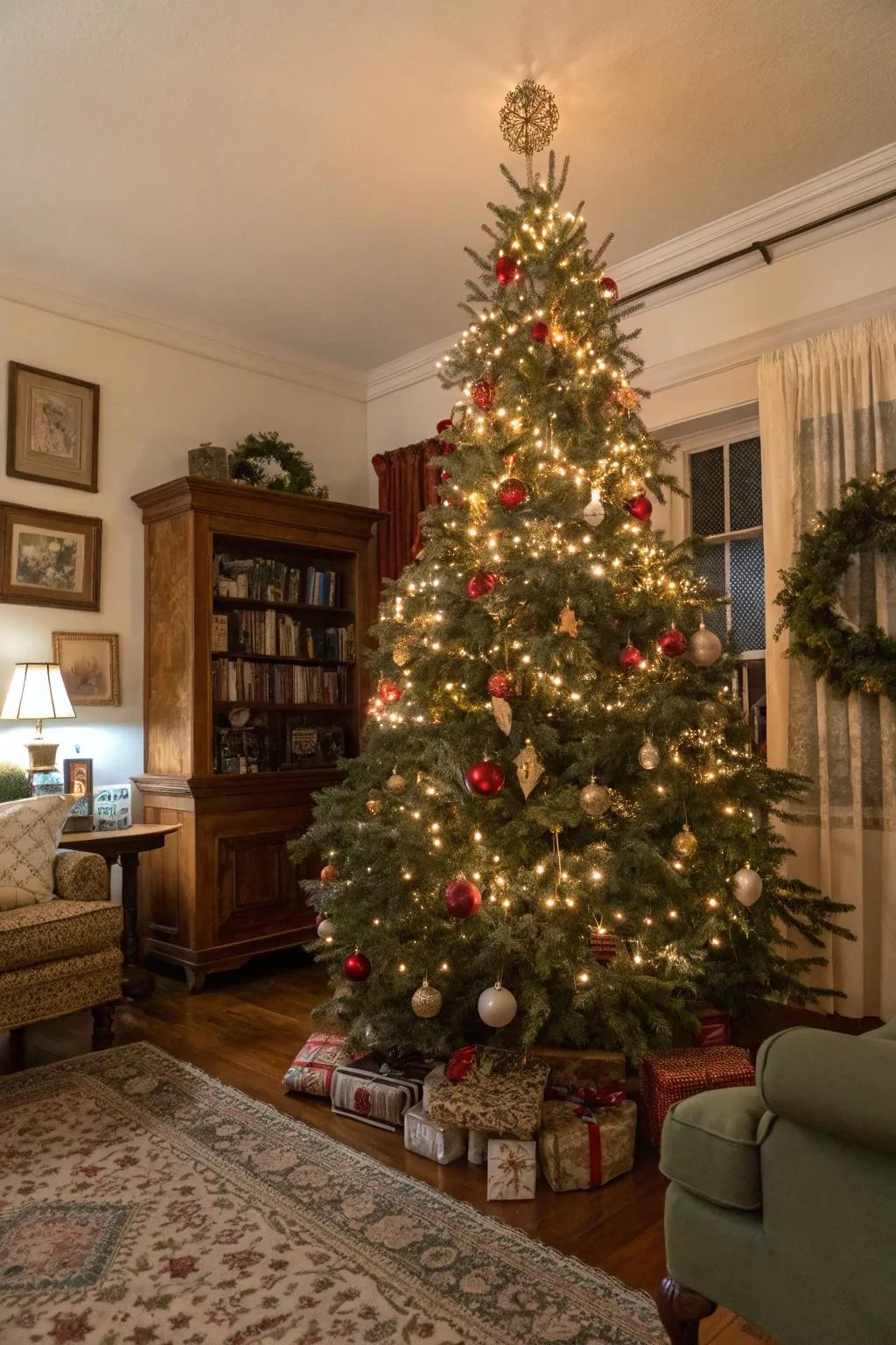 A timeless allure theme conveys the nostalgia of Christmases past.
