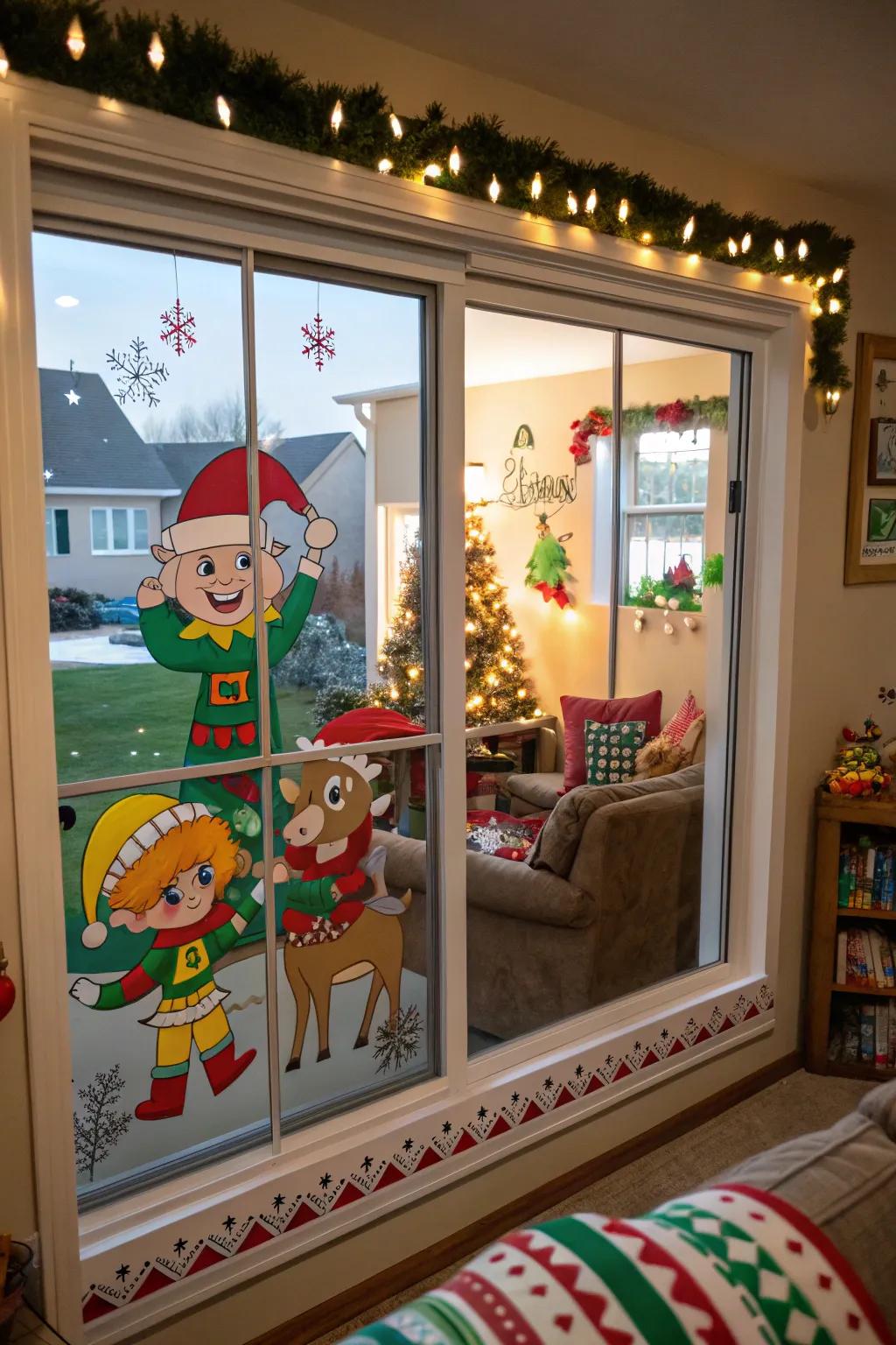 Incorporate a whimsical feature with colorful festive characters.