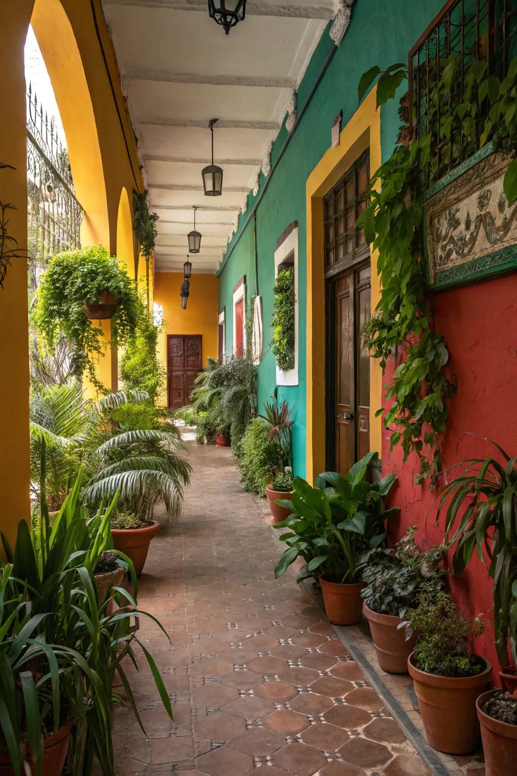 Plants and greenery introduce life and vitality to your corridor.