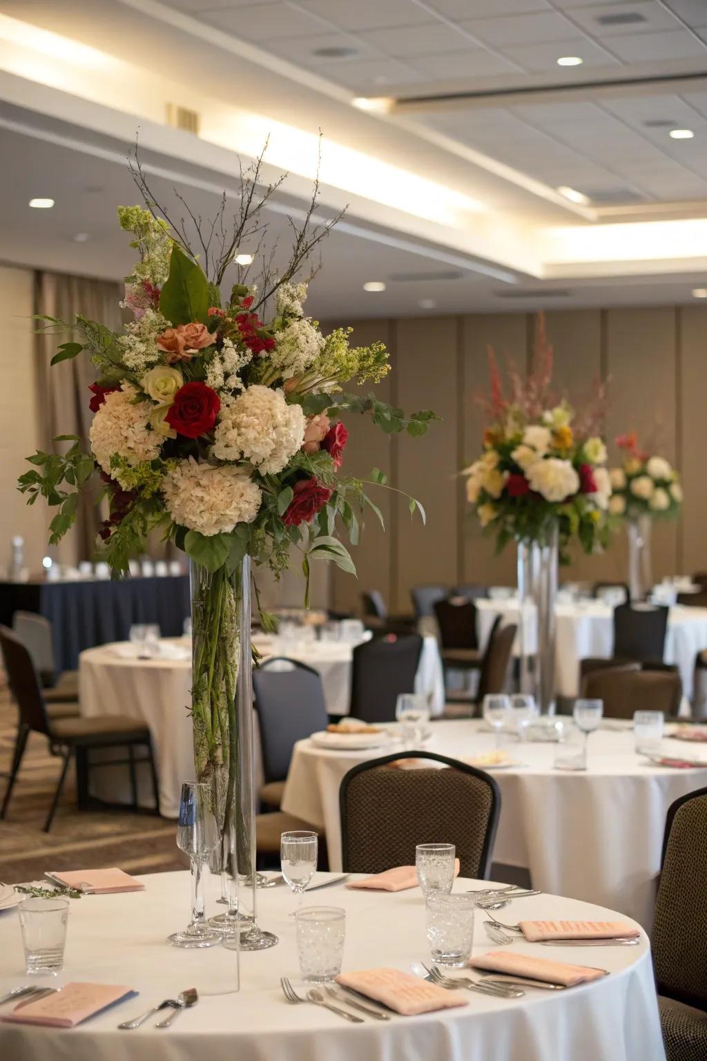 Incorporate a touch of nature using floral arrangements