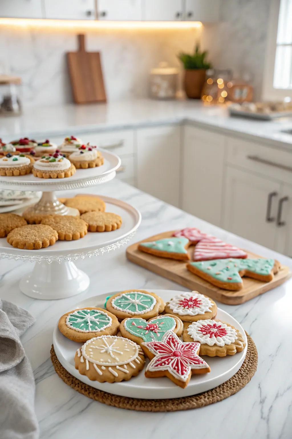 Elegant plates make cookies the star of your presentation.