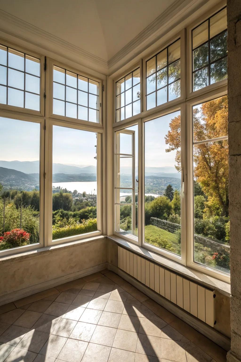 Natural illumination enhances the connection to the outdoors.
