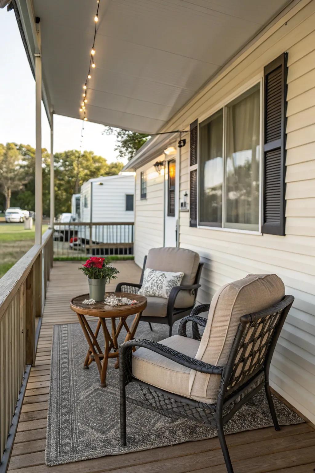A well-designed lounge spot makes your porch a great spot for rest.