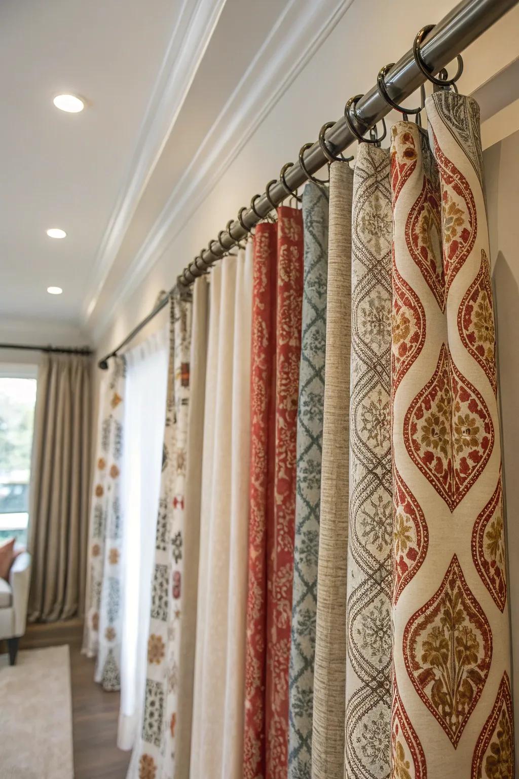 Mix of modern and traditional elements in drape design.