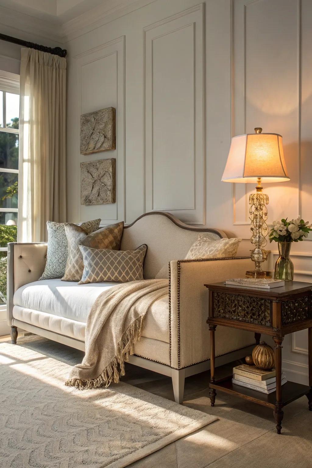 Coordinating furniture amplifies the inherent usefulness of the daybed.