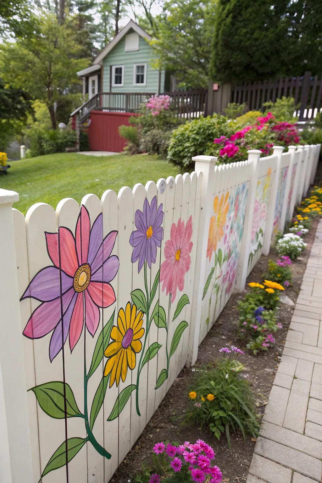 Artistic fence paintings personalize your fence, morphing it into a creative canvas.