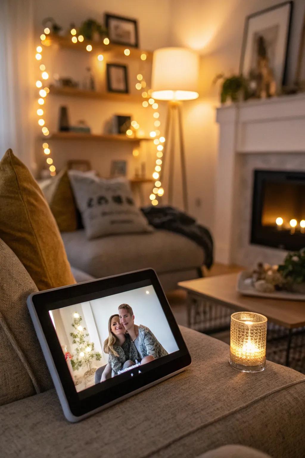 Mood illumination complements digital displays.