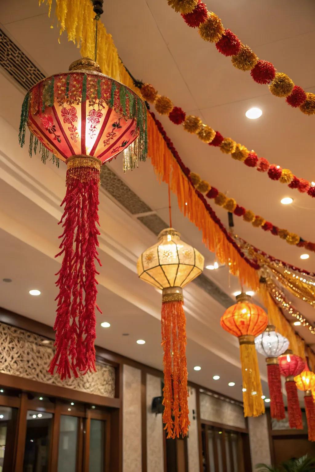 Suspended components contribute visual attraction and dimension.