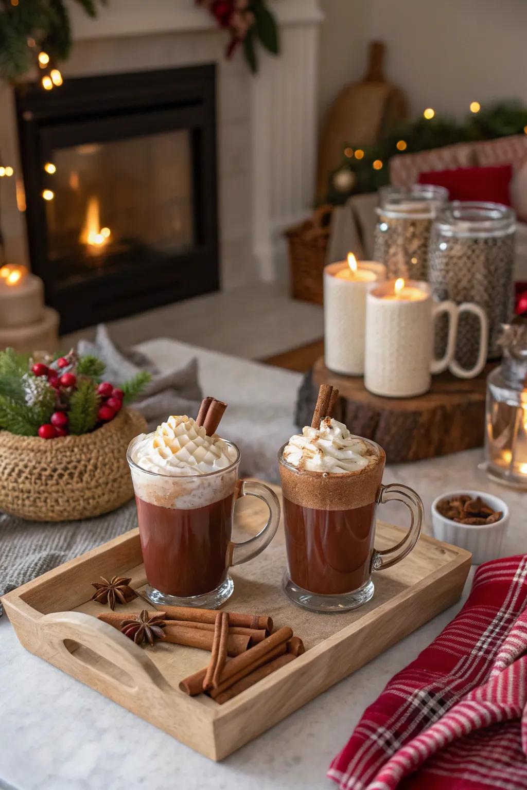 A warm drink station that suits any chilly get-together.