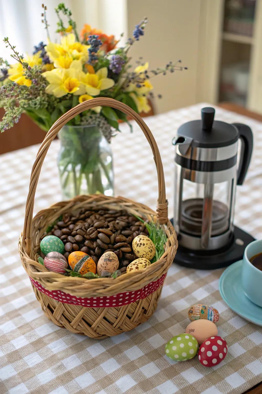 An ideal Easter basket for the coffee connoisseur.