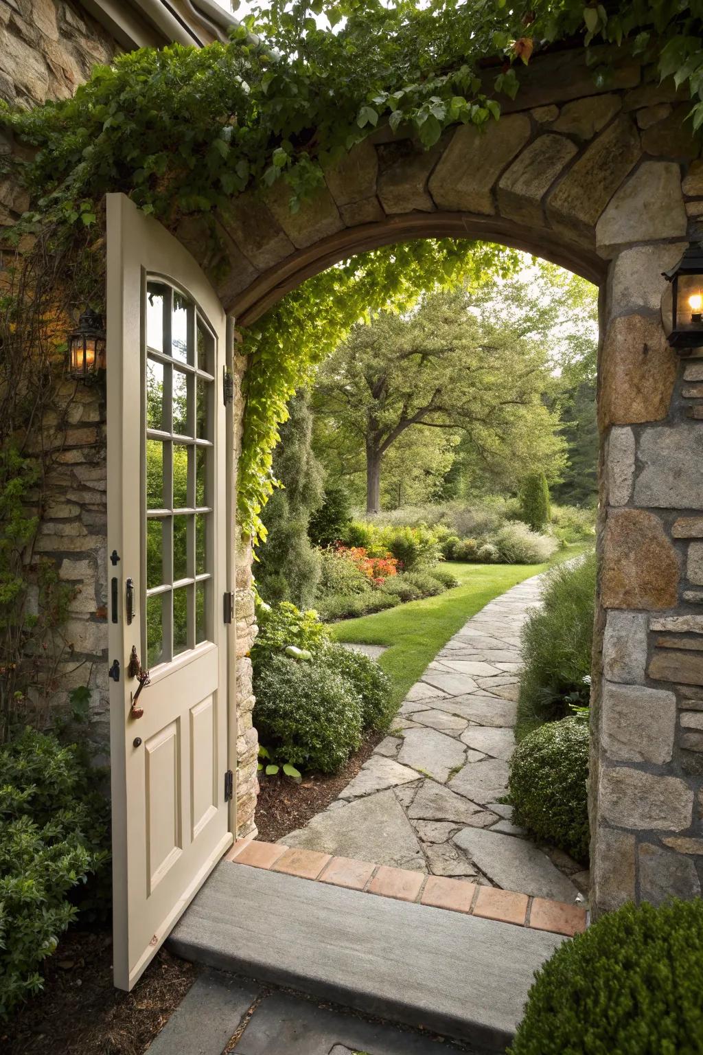 An access point beautifully framed by innate rock.