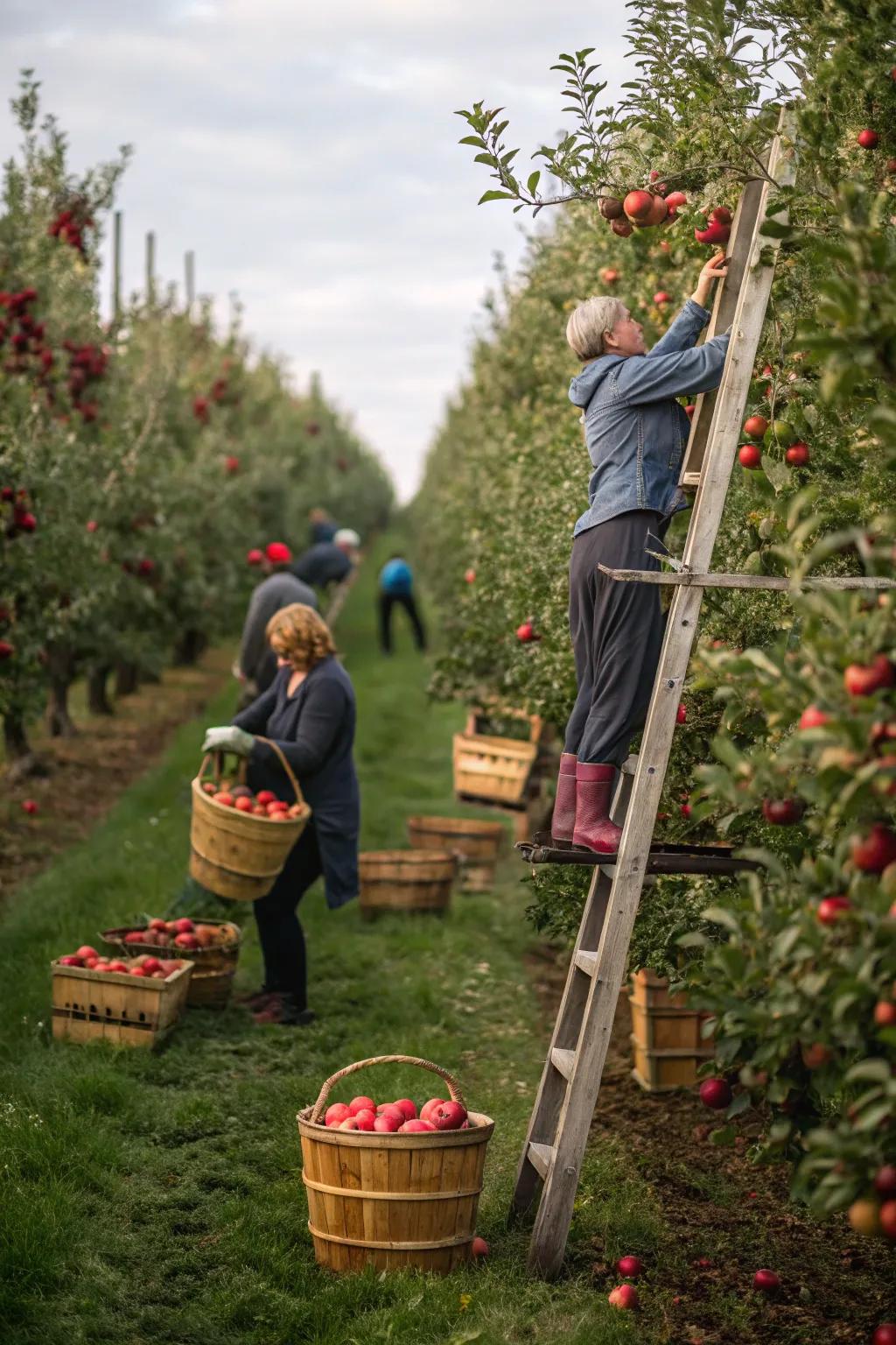 A delightful day spent harvesting fruit at a regional orchard.