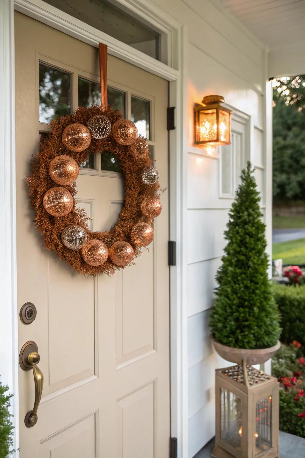 Metallic constituents inject a contemporary radiance to your fall garland.