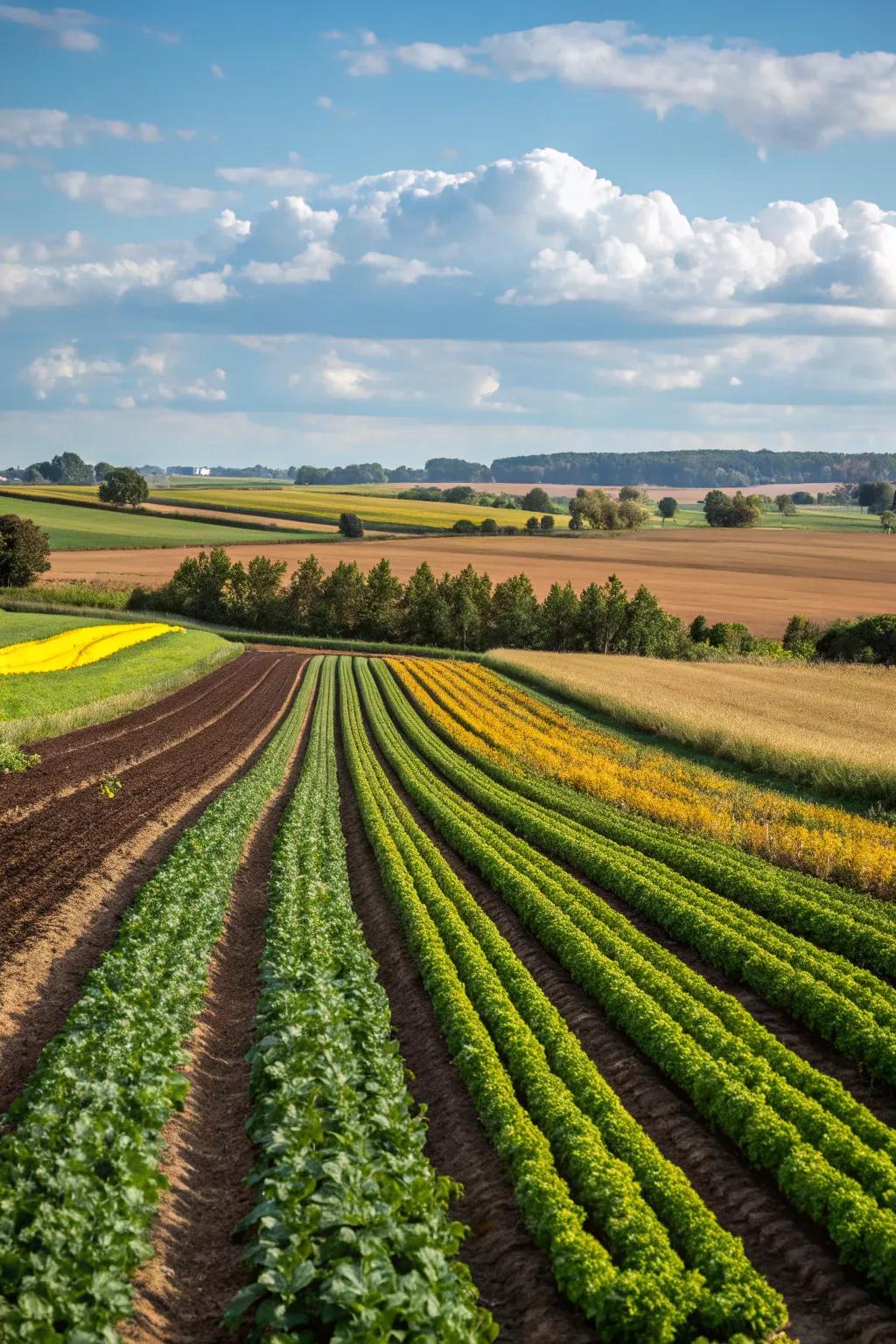 Crops switched periodically for vibrant and healthy farm parcels.