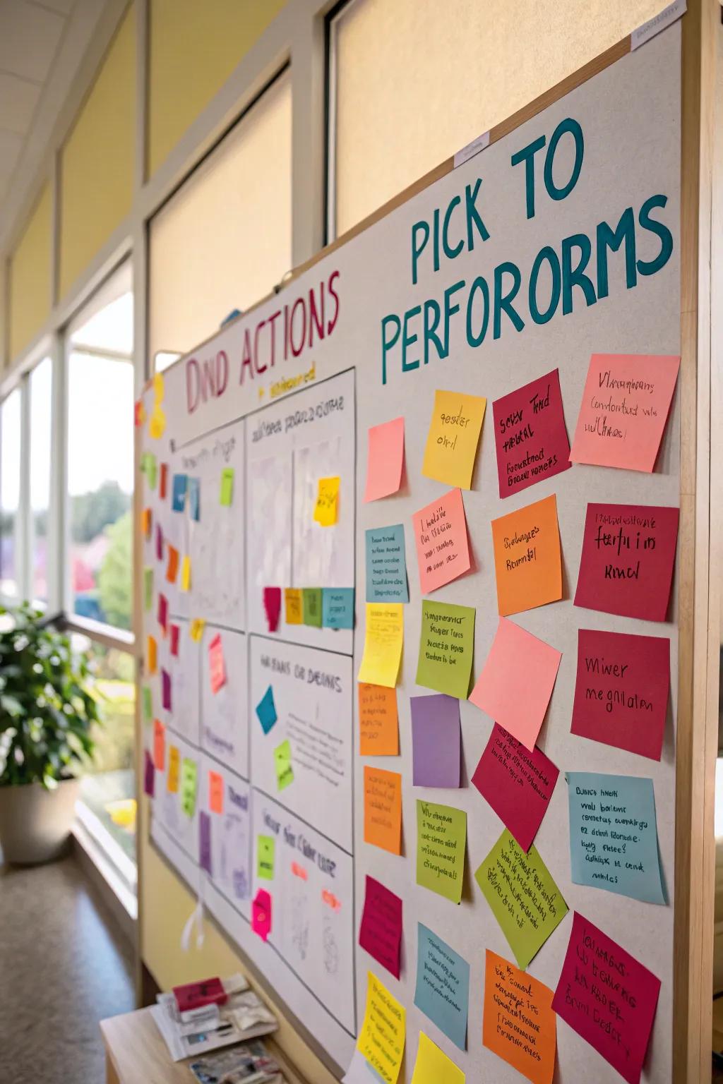 A benevolence-themed bulletin board featuring paper sprinkle actions.