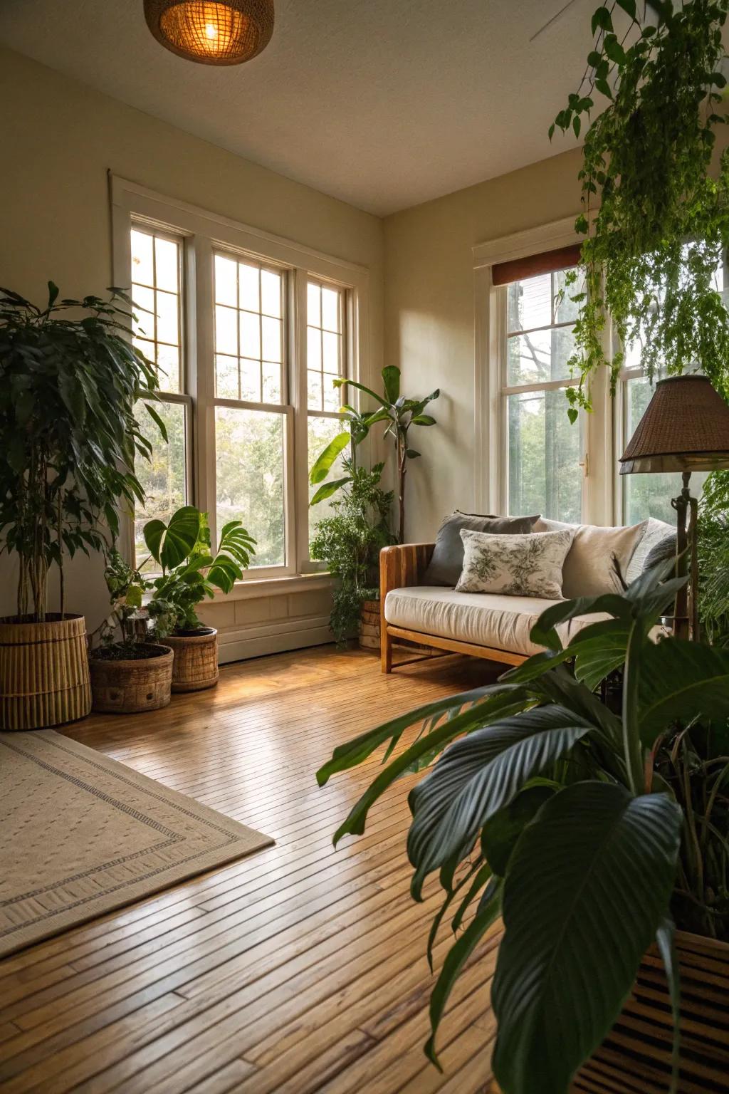 Lasting warmth emanating from cane floors.