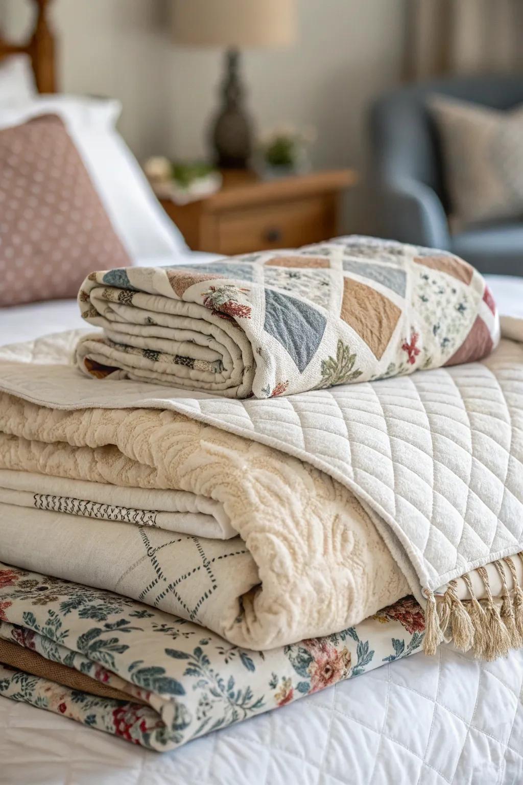 Layered textile fabrics improve comfort and coziness.