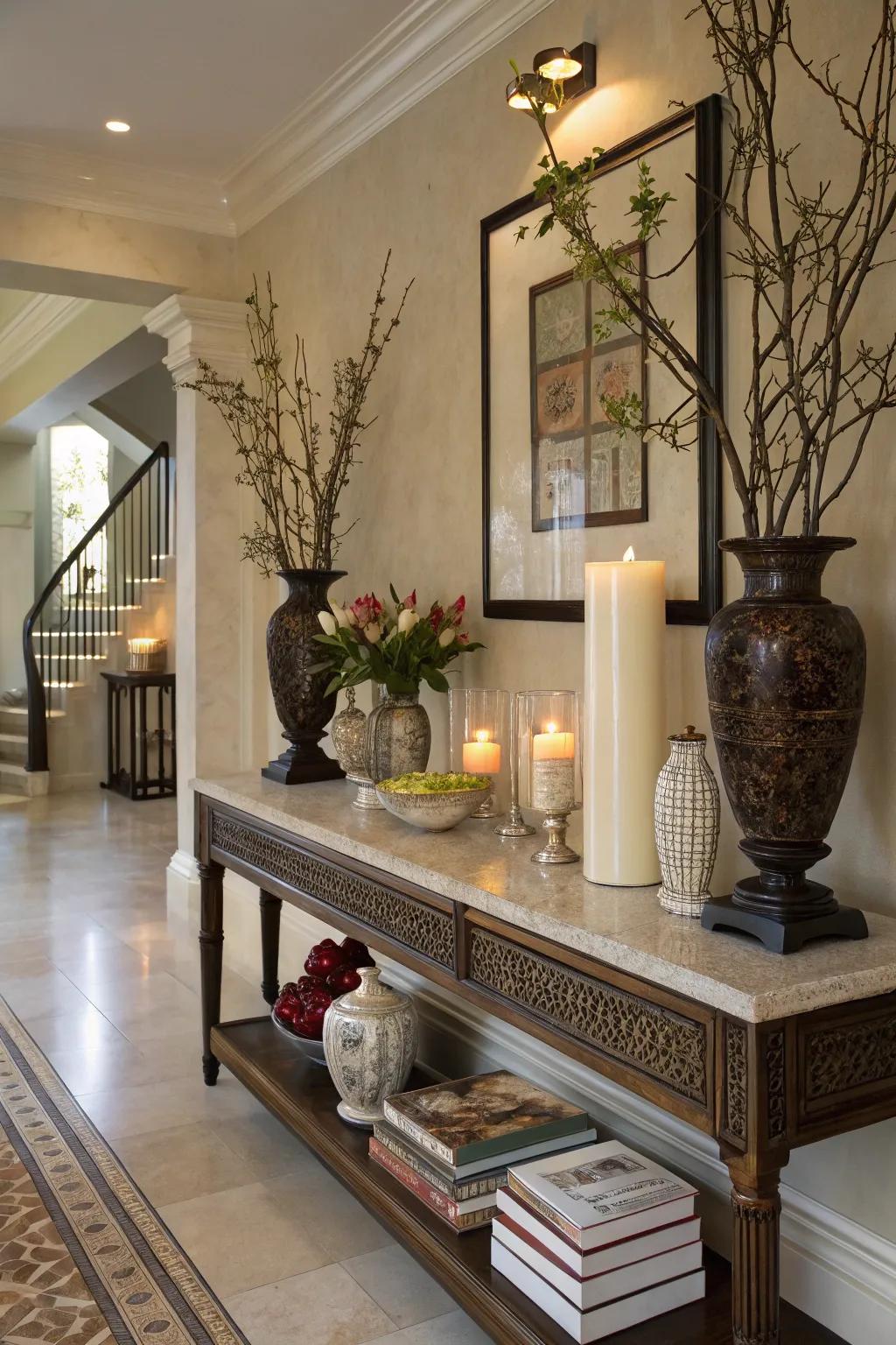 Decorative items add uniqueness and appeal to an entrance.