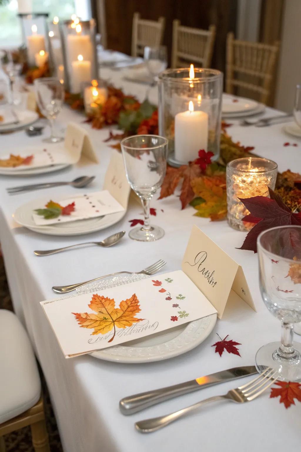Tailored spot markers adding a special touch to Friendsgiving.