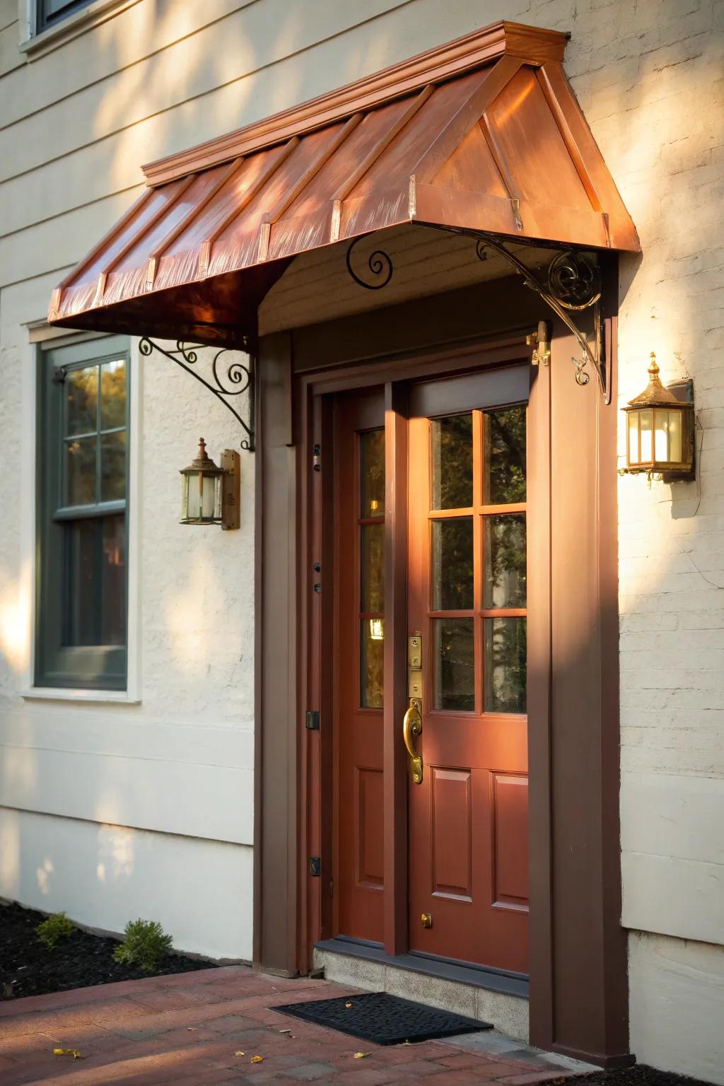 Copper overhangs deliver ageless luxury.