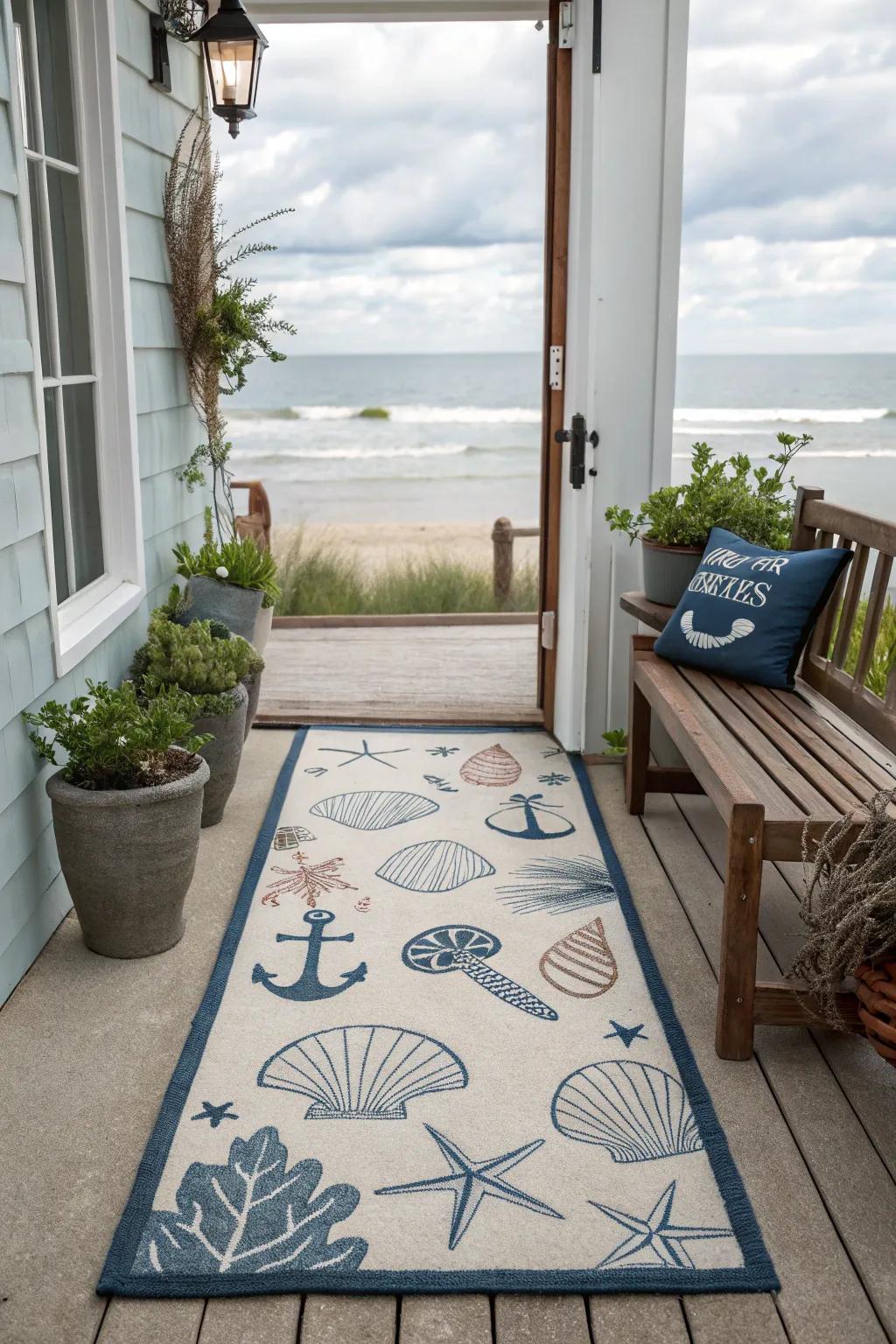 Bring the beach atmosphere to your doorstep with coastal-inspired decor.