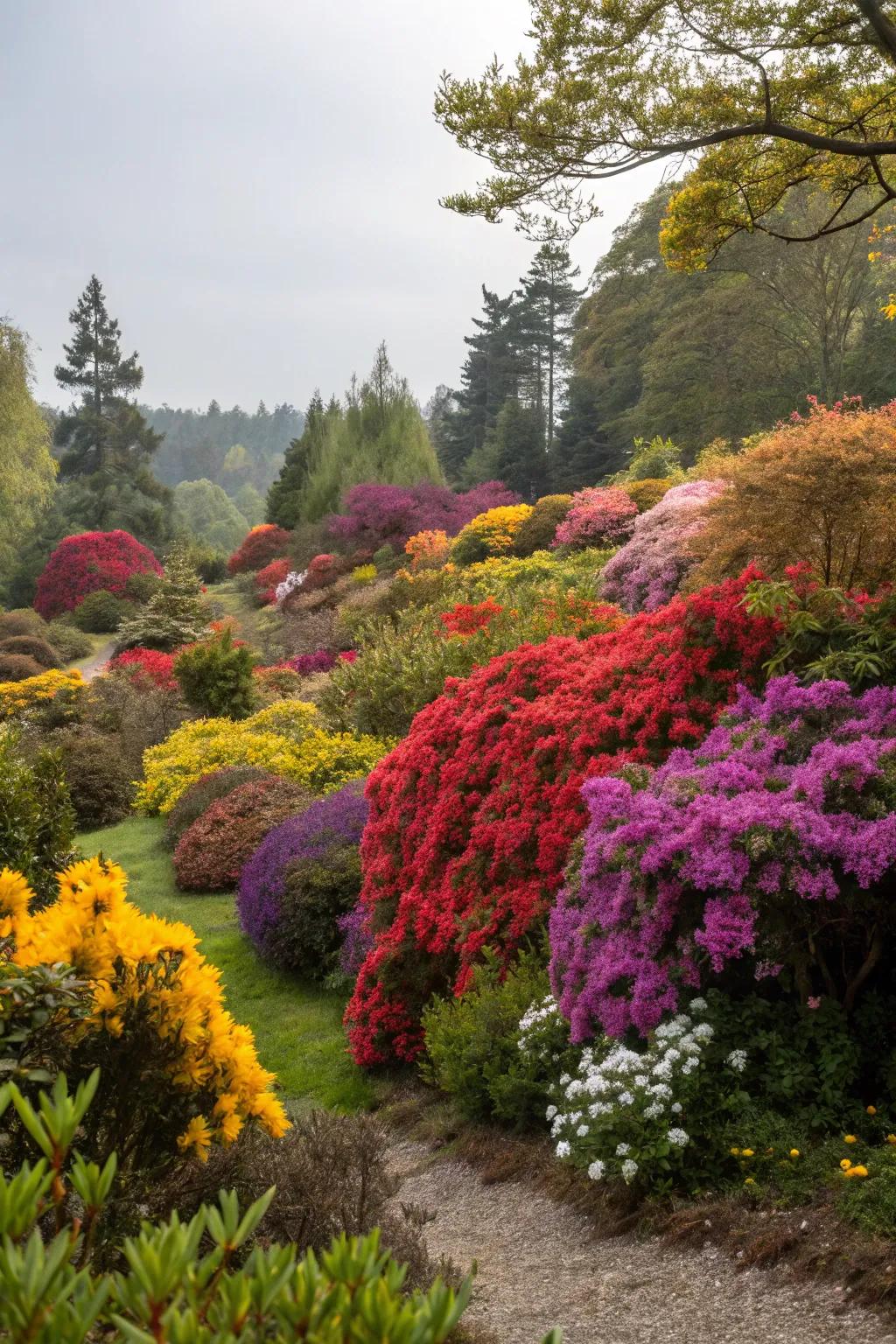 Vibrant foliage creating striking contrasts.