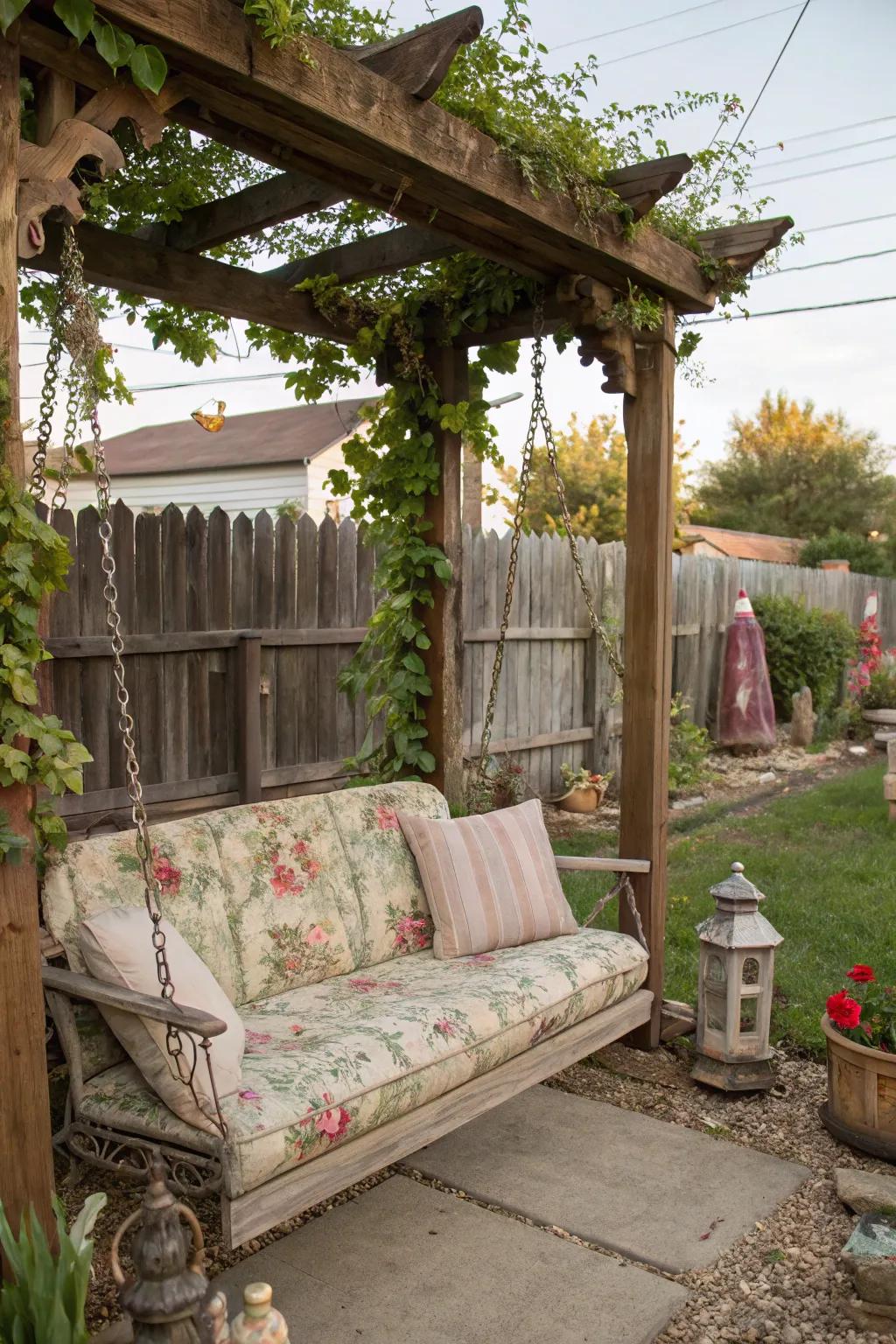 Embrace retro charm using recycled elements.