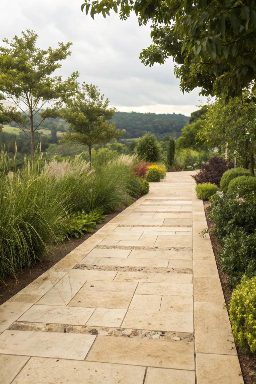 Sand stone pavers provide warmth and luxury to your entrance.