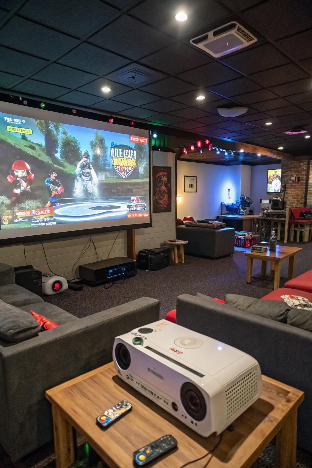 Projectors create a cinema-like gaming experience.