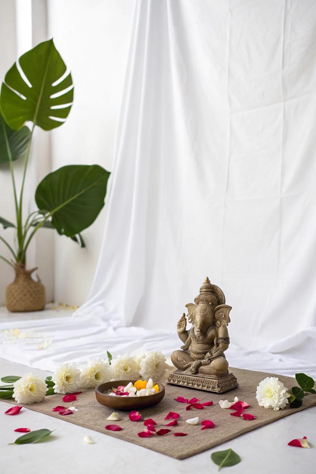 Subtlety at its apex for a tranquil Ganpati gathering.