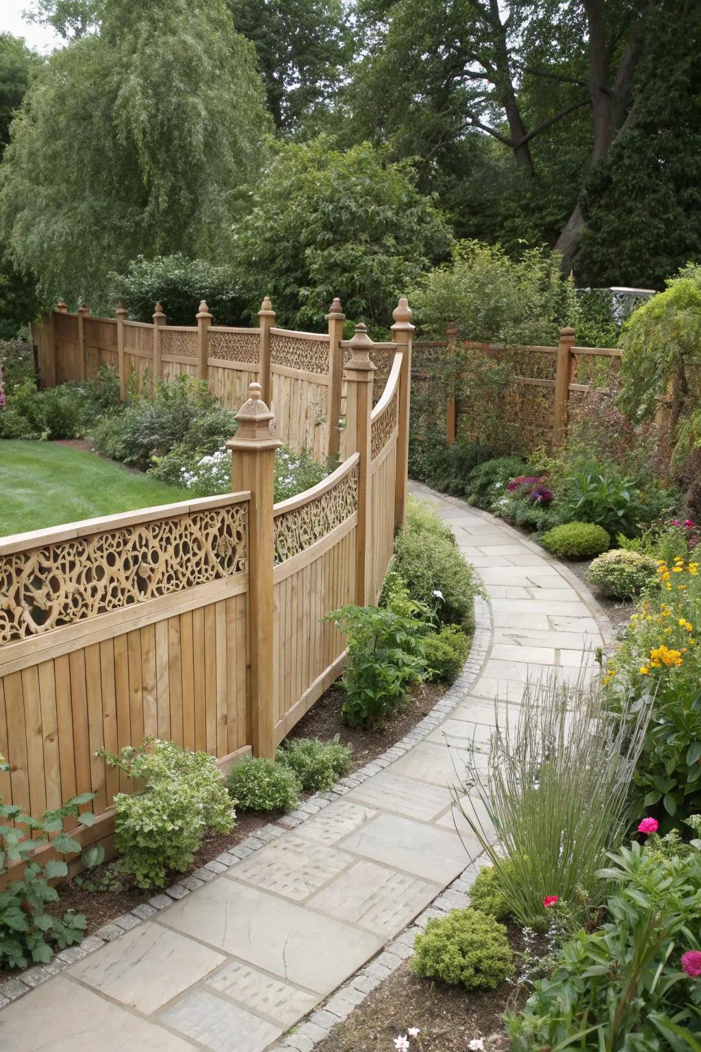 A custom-built barrier perfectly tailored to fit the garden's unique layout.