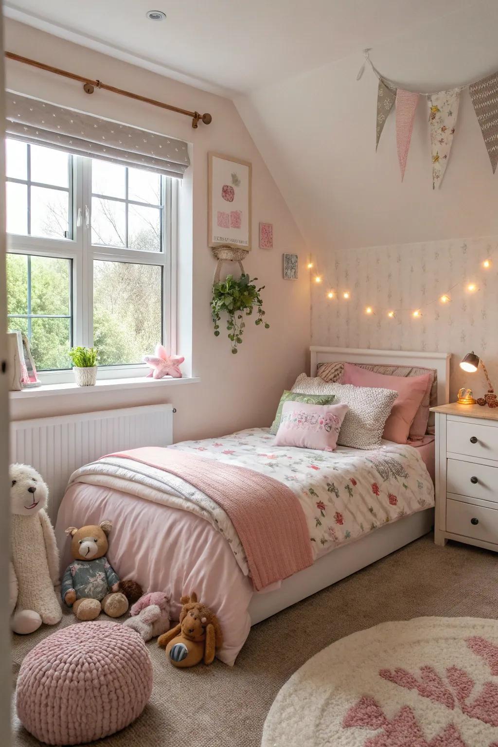 Accent decorations add personality and warmth to the decor.