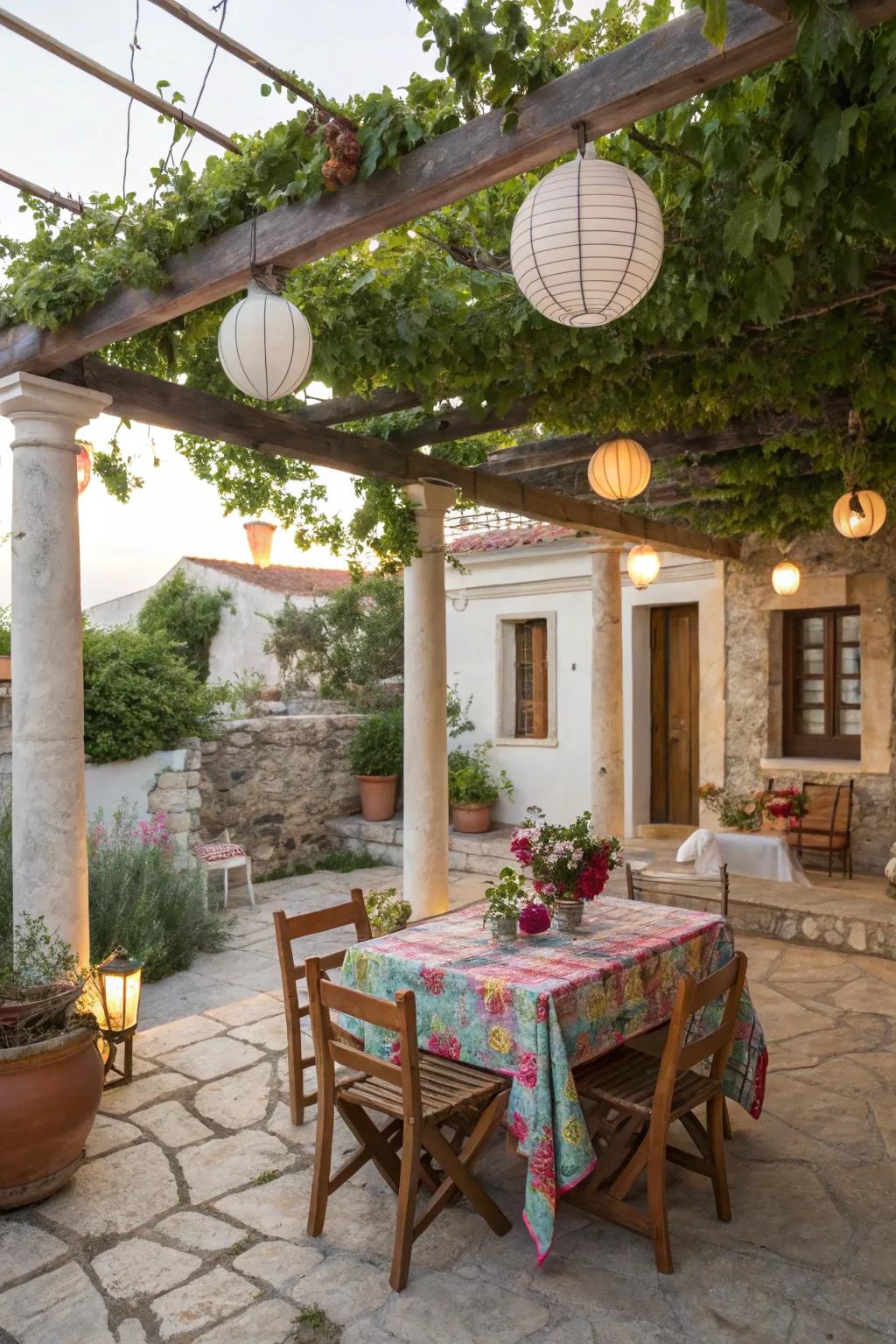 Fashion enticing outdoor sanctuaries with a Hellenic touch.
