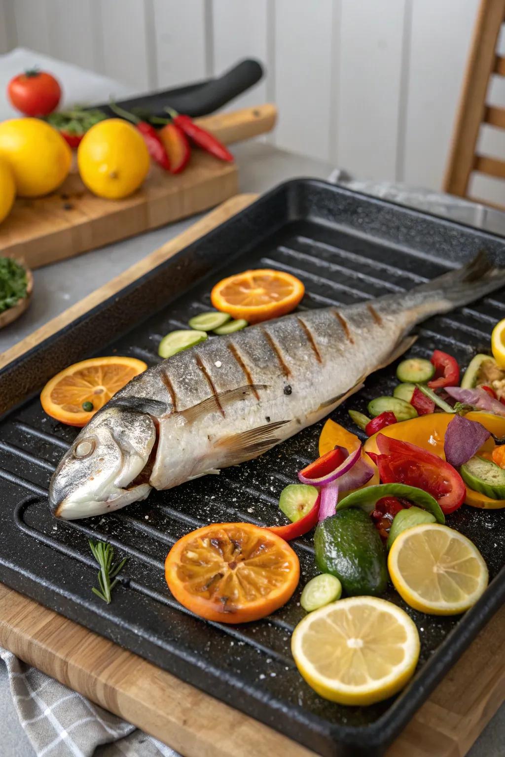Whole fish open-flame cooking is both an art and a delicious culinary experience.