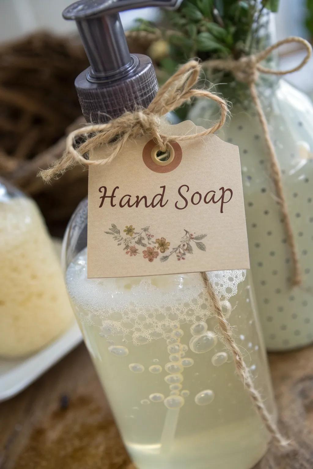 A personal element featuring a handwritten present label.