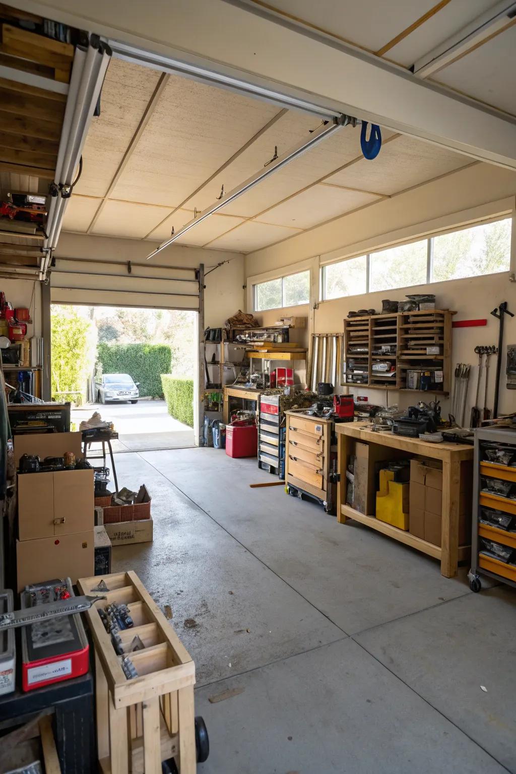 A garage addition providing extra space and functionality.