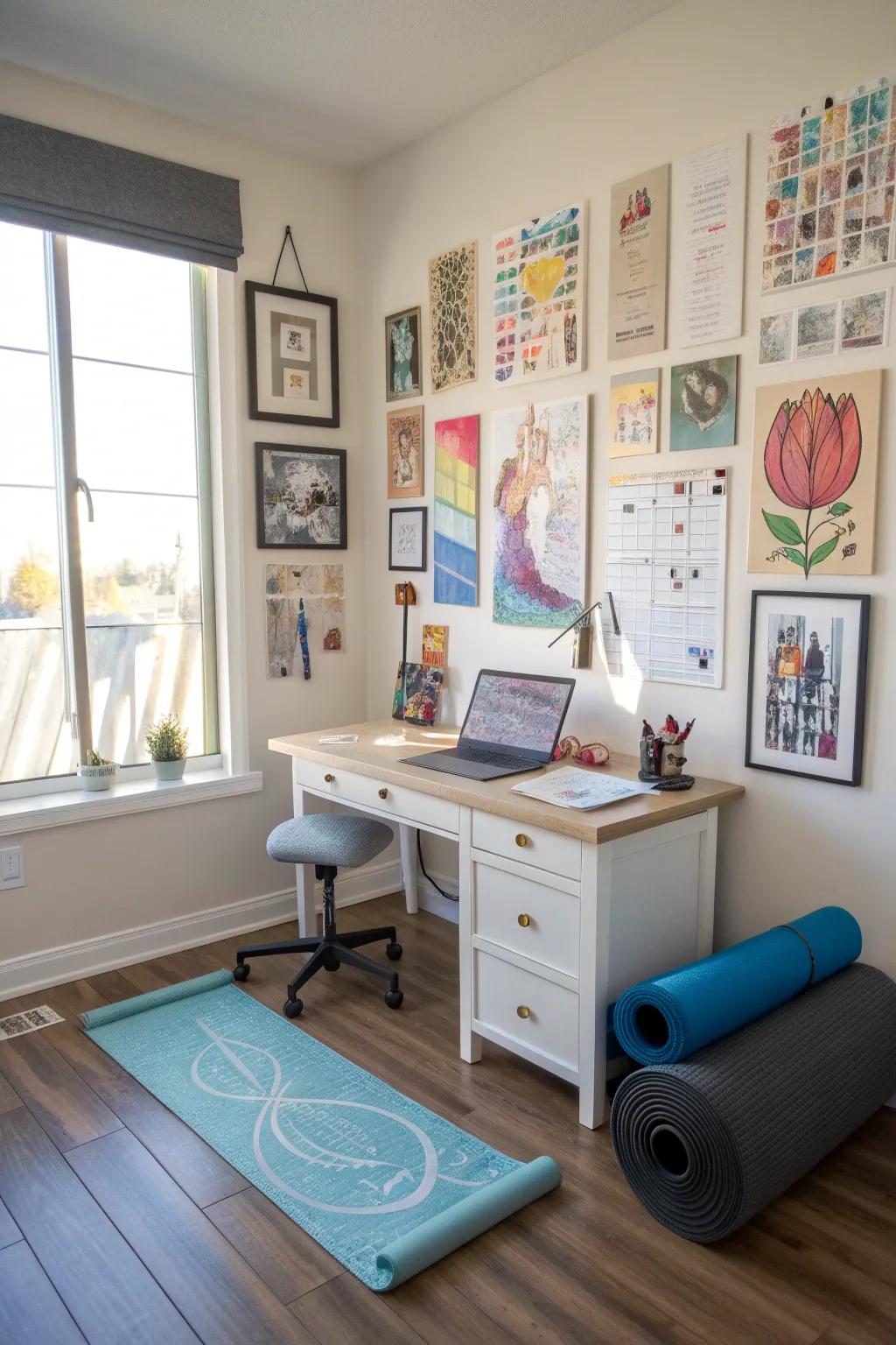 Motivational art infuses energy and drive into your multi-use area.