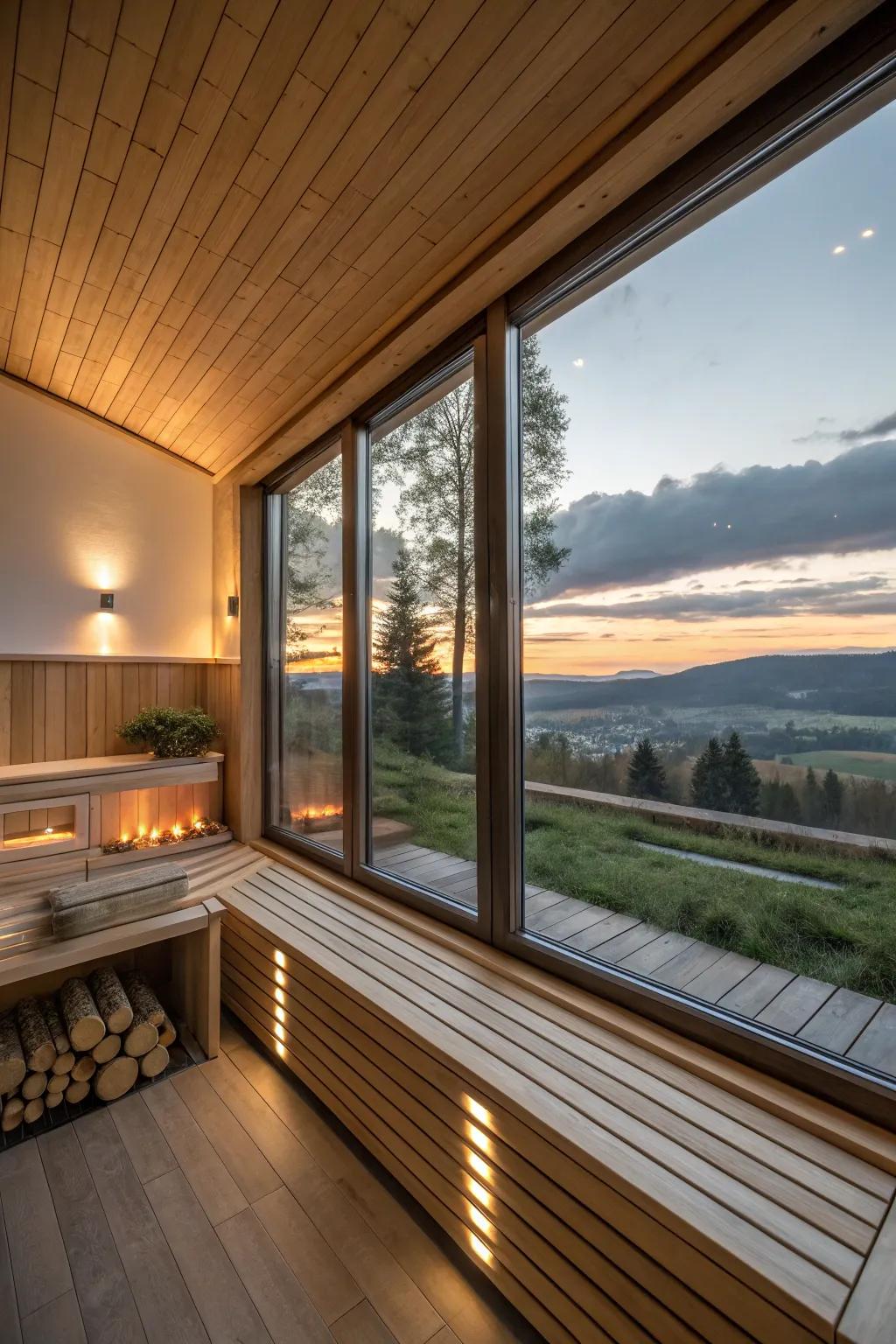 A sauna with stunning panoramas that connect you with nature.