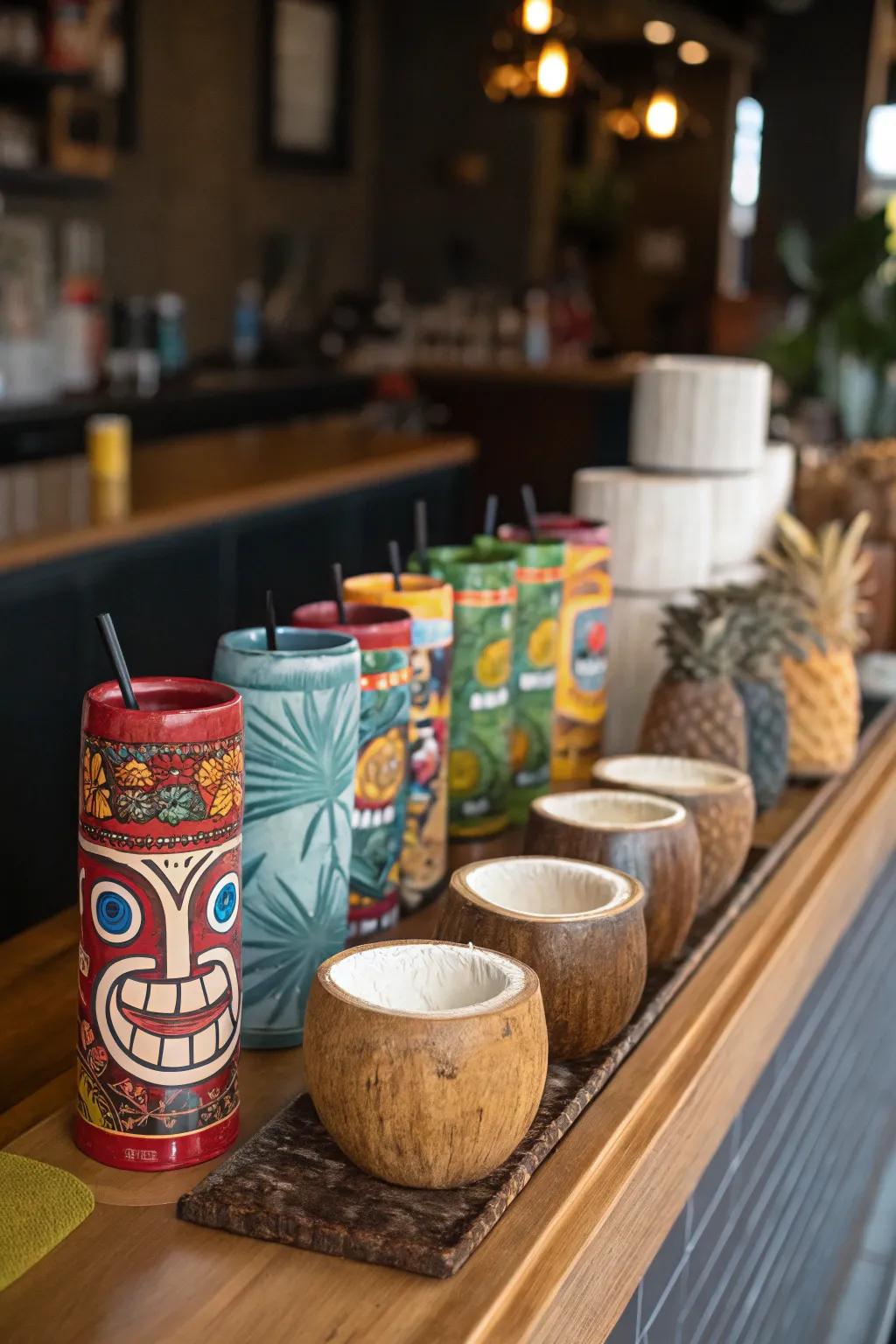 Tropical beverage ware adds flair to your cocktails.