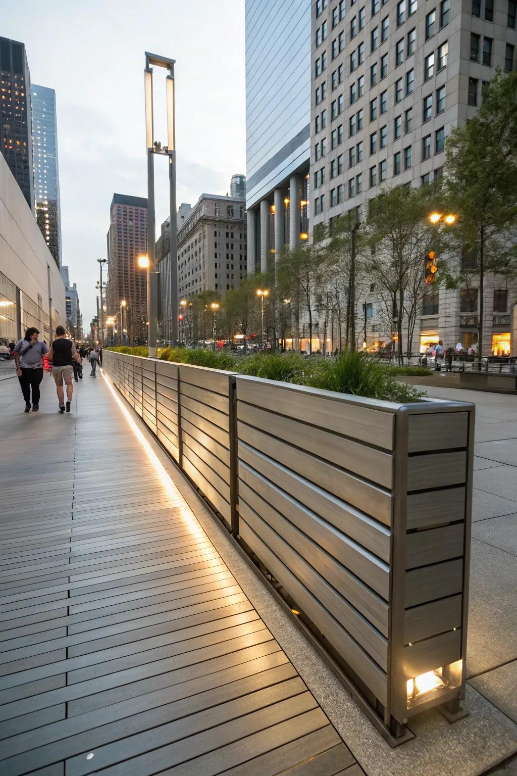 Alloy skirting imparts a contemporary sharpness to the deck.