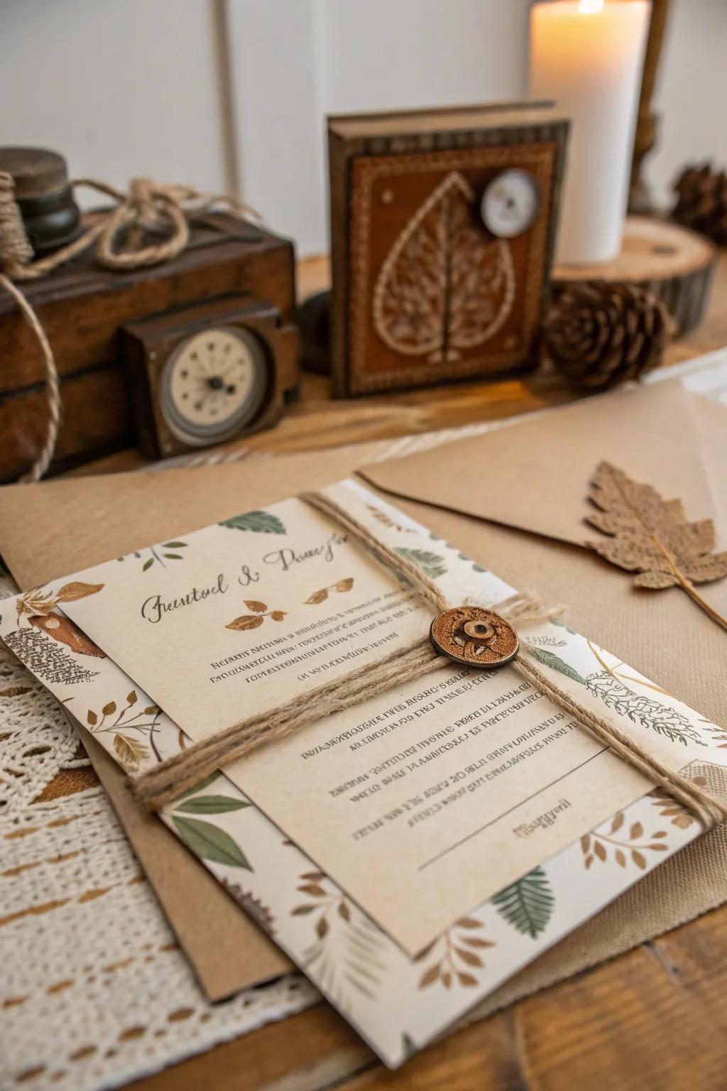 Countryside charm adds a cozy feel to your invitations.