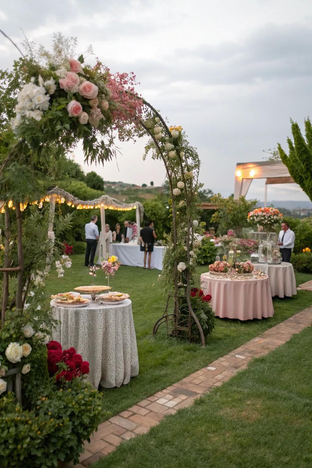 A scenic garden gathering for your housewarming event