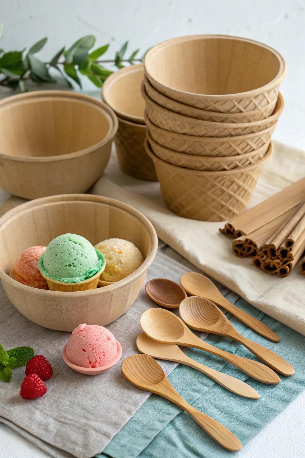 Eco-safe serving ware presents fashion with sustainability.
