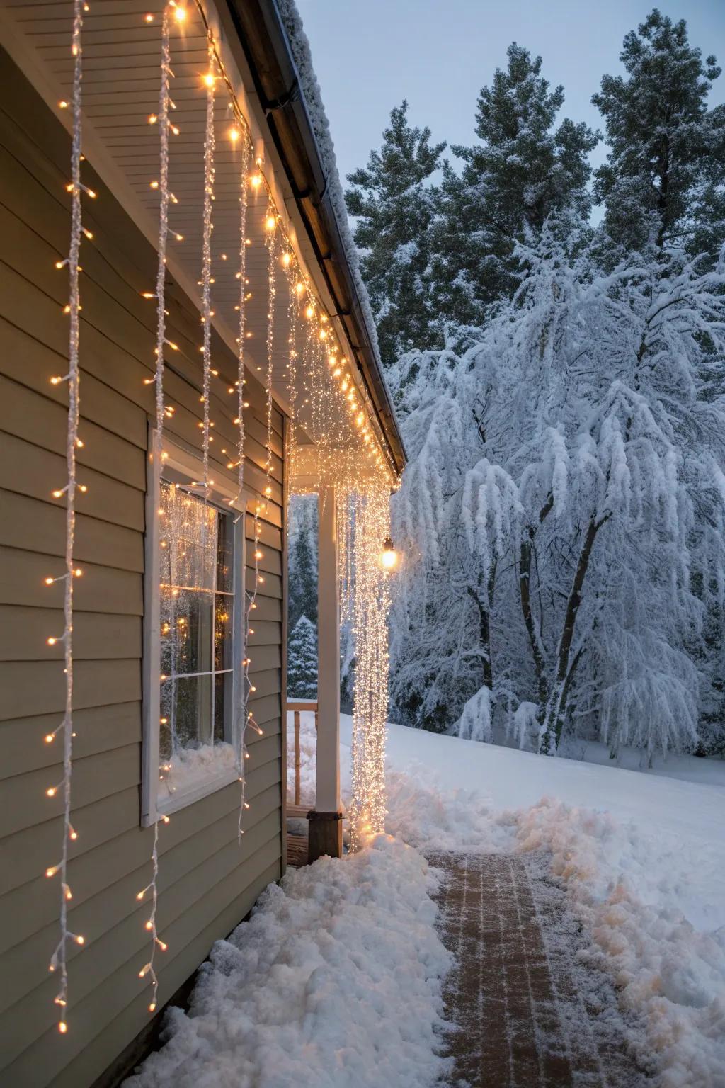 A curtain of glimmer strands, adding drama and elegance to any home.