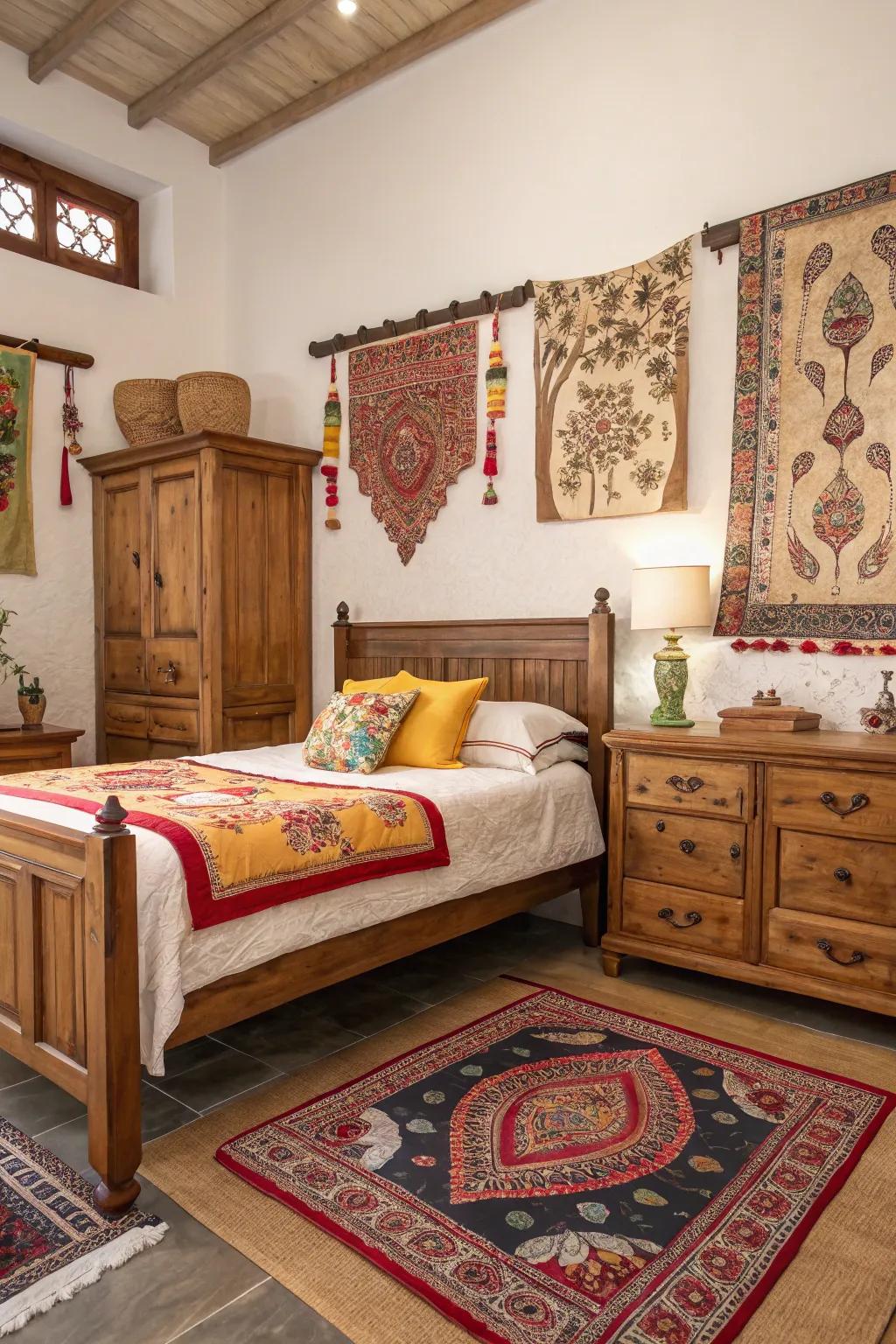 Country style furniture contributes classic charm.