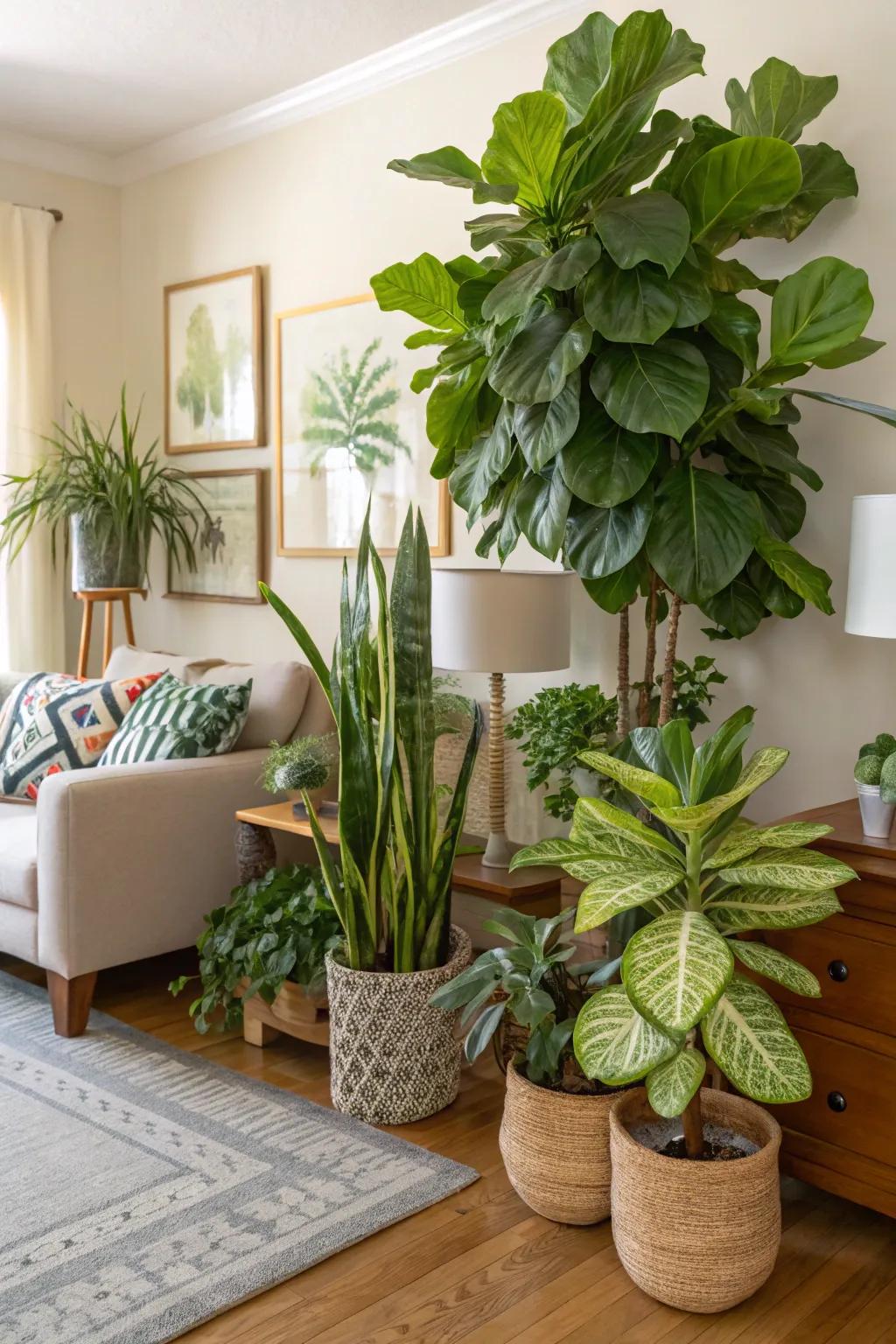 Build active plant gatherings for visual fascination.